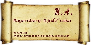 Mayersberg Ajnácska névjegykártya